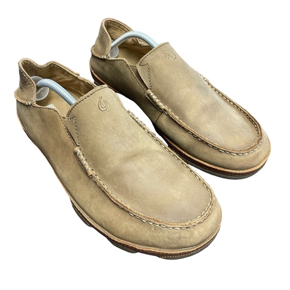 OluKai Shoes - OluKai Moloa Ray Leather Slippers Shoes Waterproof Toffee Size 12